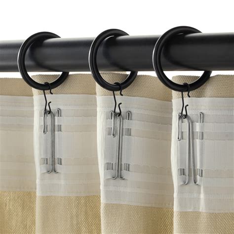 curtain rings with clips black